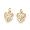 Golden Plated Brass Charms X-ZIRC-L087-038G-1