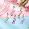 5Pcs 5 Colors Glass Pendant Decorations HJEW-JM02905-1