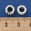 Rack Plating Brass Micro Pave Clear Cubic Zirconia European Beads KK-L215-011S-2