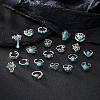 20Pcs Bohemian Style Alloy with Resin Cuff Rings FS-WG5AD72-01-3