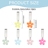 12Pcs 6 Colors Flower Acrylic Shoe Charms HJEW-CA00022-2