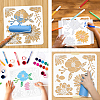 4Pcs 4 Styles PET Hollow Out Drawing Painting Stencils DIY-WH0411-025-3