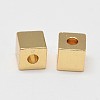 Rack Plating and Vacuum Plating Brass Cube Spacer Beads X-KK-I598-01G-RS-1