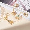  3Pcs 3 Colors Zinc Alloy Rhinestone Keychain KEYC-NB0001-38-6