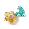 Flower Glass Pendants PALLOY-TA00144-5