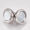 Tarnish Resistant 304 Stainless Steel Magnetic Clasps with Loops STAS-G173-05P-12mm-2
