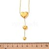 304 Stainless Steel 3 Heart Y Pendant Necklaces NJEW-U026-07G-5