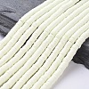 Flat Round Handmade Polymer Clay Beads CLAY-R067-8.0mm-21-1