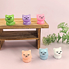 24Pcs 6 Colors Plastic Cat Shape Display Decorations DJEW-SP0001-14-6