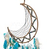 Iron Cord Woven Web/Net with Feather Pendant Decorations AJEW-B017-31-3
