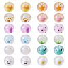  24Pcs 12 Styles Transparent Hand Painting Acrylic Beads OACR-TA0001-29-10