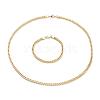 Ion Plating(IP) 304 Stainless Steel Wheat Chain Bracelets & Necklaces Jewelry Sets SJEW-B019-04B-G-2