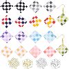 Olycraft Checkerboard Dangle Earrings DIY Making Kit DIY-OC0008-06-1