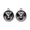 Platinum Plated Alloy Charms LS-ENAM-S118-02Y-P-1