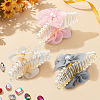 3Pcs 3 Colors PS Plastic & Polyester & Iron Claw Hair Clips for Women Girls Thick Hair PHAR-GO0001-04-3