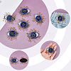 Evil Eye Felt Cloth Patches PATC-WH0007-13-4