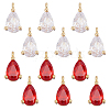 12Pcs 2 Colors Real 18K Gold Plated Brass Charms ZIRC-FH0001-16-2