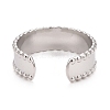 Non-Tarnish 304 Stainless Steel Flat Open Cuff Ring for Women RJEW-C025-10P-3