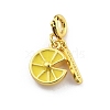 Brass Enamel Fruits Pendant Decoration HJEW-P020-01C-G-1