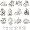 Unicraftale 12Pcs 12 Style Tibetan Style Alloy Pendants FIND-UN0001-16-1