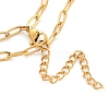 Real 18K Gold Plated Stainless Steel Paperclip Chains Double Layer Necklaces AN1969-23-4