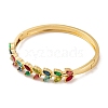Brass Pave Colorful Cubic Zirconia Hinged Bangles for Women BJEW-S147-33G-C-2