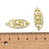 Rack Plating Brass Micro Pave Clear Cubic Zirconia Pendants KK-R157-02G-3