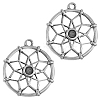 Flower Tibetan Style Alloy Pendant Rhinestone Settings PALLOY-J683-AS-1