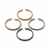 304 Stainless Steel Flat Mesh Chain Shape Open Cuff Bangle for Women BJEW-C033-09-1