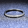 Rhodium Plated 925 Sterling Silver Micro Pave Moissanite Plain Band Rings WGF7D9C-17-3