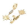 Star 304 Stainless Steel Dangle Earrings EJEW-L283-077G-2