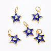 Brass Micro Pave Cubic Zirconia Charms KK-G360-09-2