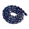 Opaque Solid Color Electroplate Glass Beads Strands EGLA-N013-P8mm-B03-2