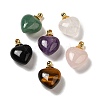 Natural Mixed Gemstone Perfume Bottle Pendants G-Z039-03G-1