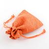 Polyester Imitation Burlap Packing Pouches Drawstring Bags X-ABAG-R005-14x10-11-3