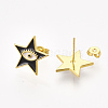 Brass Stud Earrings EJEW-S201-189B-2