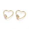 Brass Micro Pave Cubic Zirconia Screw Carabiner Lock Charms ZIRC-I031-12G-1