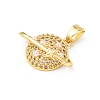 Brass Micro Pave Cubic Zirconia Pendants KK-F917-05A-G-2