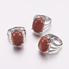Natural & Synthetic Gemstone Wide Band Finger Rings RJEW-K224-A-3