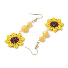 Glass Seed Beads Dangle Earrings EJEW-MZ00328-4