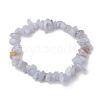 Natural Blue Lace Agate Chip Beaded Stretch Bracelets BJEW-JB10868-03-1