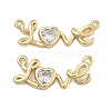 Brass With Cubic Zirconia Pendants KK-Q006-11G-1