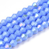 Opaque Solid Color Electroplate Glass Beads Strands EGLA-A039-P2mm-L19-1