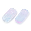 Spray Painted Transparent Glass Connector Charms X1-GLAA-H035-06G-2