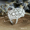 Retro Brass & Cubic Zirconia Finger Rings FS-WGF6FC6-01-5