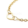 304 Stainless Steel Heart Link Chain Bracelet for Women BJEW-B064-08G-2