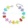 Acrylic Bear Link Bracelets for Women Men BJEW-JB11449-2