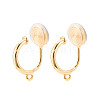 Brass Micro Pave Cubic Zirconia Clip-on Earring Findings KK-N261-122C-G-1