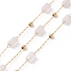 Natural Rose Quartz Rectangle Beaded Chains AJEW-SZ0002-42K-1