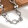 304 Stainless Steel Heart Link Chains Bracelets for Men & Women BJEW-D042-37P-2